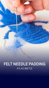 10K views · 175 reactions | Felt padding for the rest of the beetle's body. It feels like sculpting a bit with this technique 殺 #atlasbeetle #embroiderywork #embroiderylove | Alexandrina Dordea | Facebook