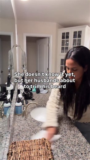 Jenny Tejeda on Instagram: "I should really schedule bathroom cleanups around his beard trims 🫠 #wifehumor #wifelife #homeduties | wifey, house reset, bathroom clean, hubby with beard"