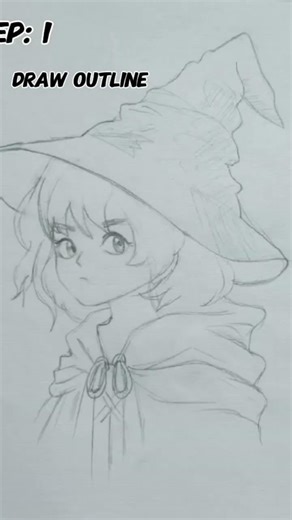 How to draw A witch 🪄 #drawing #witch #anime #new
