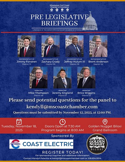 28 reactions | Please join us for a informational Pre-Legislative Briefing on November 18th at the Golden Nugget Biloxi, where we'll discuss the future and unleash our collective potential. Doors open at 7:30 AM, with the program commencing promptly at 8:00 AM, marking the beginning of an extraordinary day. | Jeffrey Hulum III | Facebook