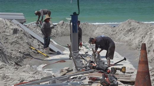 Work begins to restore 22 sand groins on Madeira Beach