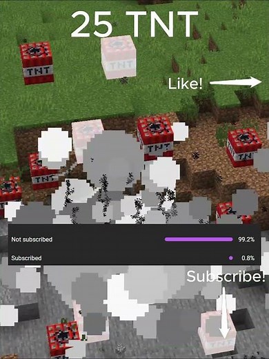 Minecraft TNT 25 explosion #shorts