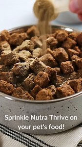 Sprinkle some Nutra Thrive on your pet's food to help give them an extra boost to their of nutrition! Watch this video to see how simple it is 🎥 Shop here: https://bit.ly/3zoSWln | Ultimate Pet Nutrition
