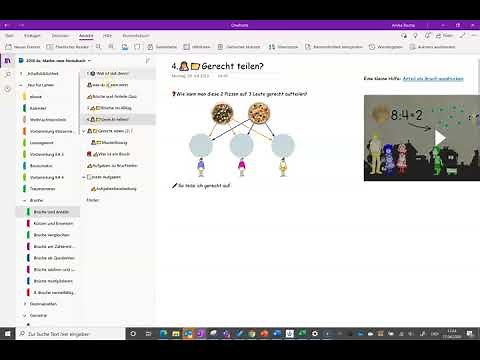 Aufbau und Struktur im OneNote Kursnotizbuch