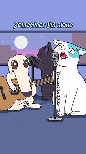 Sometimes I’m alone… #cats #catlove #catsinging #sadsong #borzoi #catsoftiktok #tiktokanimator #fypシ