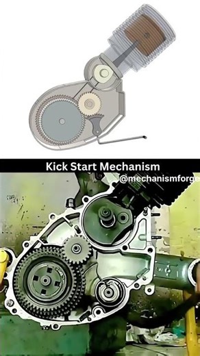 How a Kick Start Actually Works! 🏍️ (3D vs. Real) #shorts