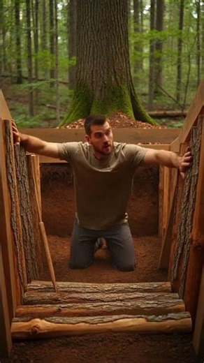 Would you survive in this hidden bunker? 😱🌲Building a Secret Bunker Under a Giant Tree 🌲