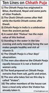 10 Lines on Chhath Puja/Dala Chhath 2021 for Children and Students
