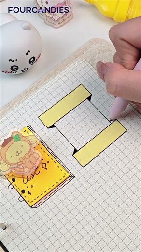 Creating a simple sticky note frame with Four Candies pens 💗