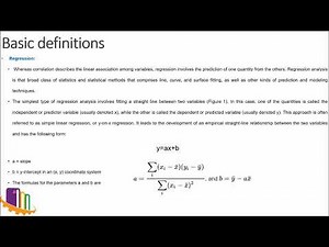 5 Bivariate Statistics Correlation coefficient and regression