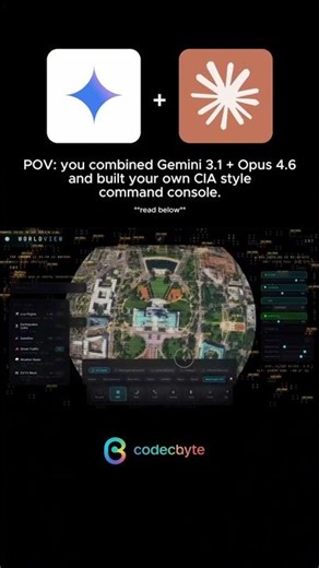 You fused Gemini 3.1 + Opus 4.6 into a CIA-style command console. #ai #coding #tech #gemini #claude