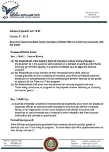 Ethics - EBCI Office of Internal Audit and Ethics