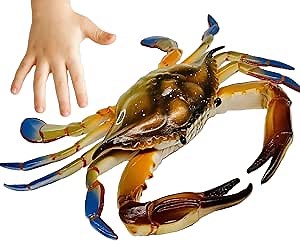 Large Crab Toys Sea Life Animal Toys Ocean World Realistic Marine Animal Creature Action Figure, Birthday Cake Copper for Kids