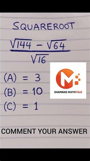 Ready for a quick math challenge? Solve this square root problem #mathproblems #squareroot #solveit
