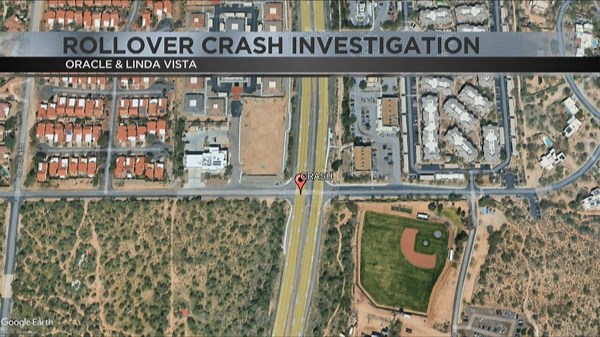 Oro Valley rollover crash blocks Oracle Road at Linda Vista