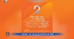 VIDEO- Kanal D2 HD și în rețeaua Digi. Cum găsiți Kanal D2 HD în grila de programe TV