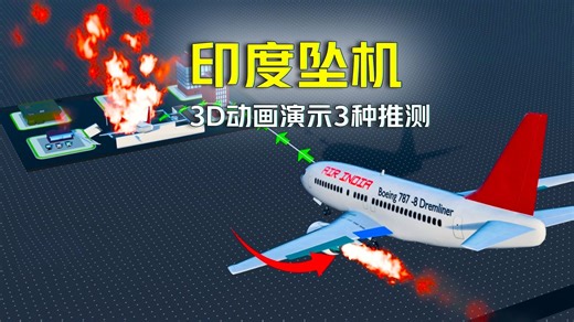 3D动画还原，印度航空171号航班，坠机的3种可能原因!