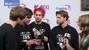 5SOS in matching band-themed Christmas sweaters at Jingle Ball