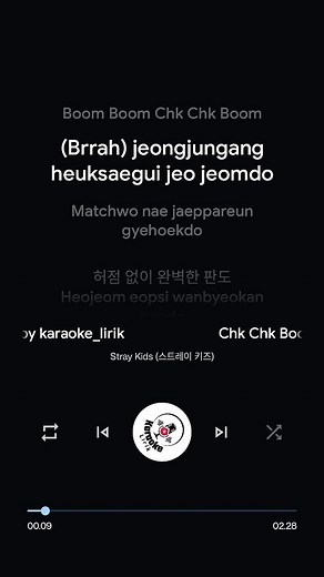 Singing along to #chkchkboom Kpop karaoke with Stray Kids