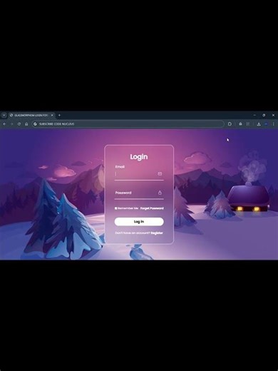 ❄ HTML & CSS GLASSMORPHISM LOGIN FORM #coding #htmlcssjs #webdesign #shorts