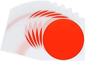 Hybsk 4 inch Round Inventory Labels Permanent Fluorescent Color Coding Organizer Labels (Fluorescent Red)