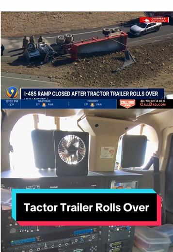 Tractor Trailor rolls over #news #pov #behindthescenes #traffic #wreck