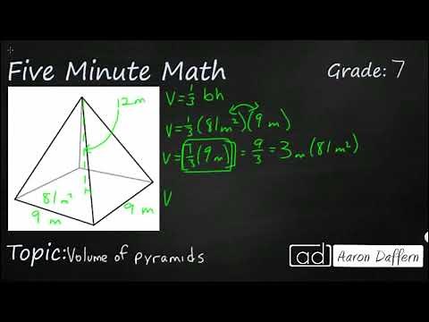 7th Grade Math Volume of Pyramids