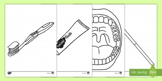 The Dentist Colouring Pages