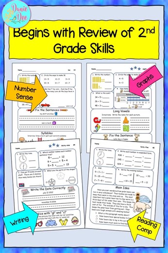 3rd Grade Daily Spiral Review: 2nd Quarter Math & Language Arts (PDF Printable) - Etsy