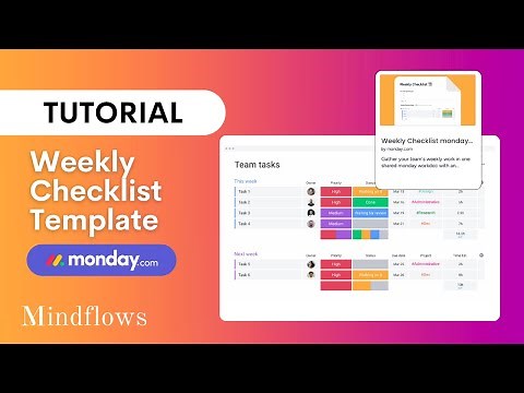 Monday.com Tutorial | Weekly Checklist Template