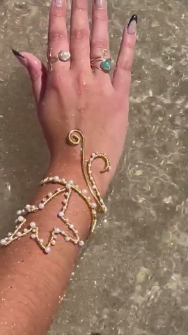 Handmade Pearl Starfish Arm Cuff - Etsy