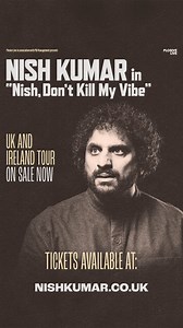 Nish Kumar, one of The Guardian and The Telegraph's 50 Best Comedians of the 21st Century, is back on tour with his brand-new, politically charged stand-up show, Nish, Don't Kill My Vibe. It's 80 minutes of sweet, sweet vibe killing, plus support act and interval.  The Anvil / Sun 24 Nov  https://anvilarts.org/nish-kumar Plosive | Anvil Arts | Facebook