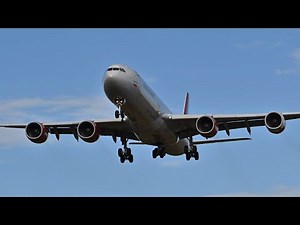 A340-600 Takeoffs & Landing Incredible Airbus Heavy's