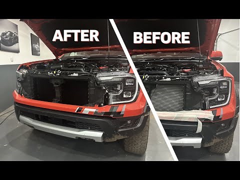 2023 Ford Ranger Raptor Grill Remove and Paint BLACK-4K