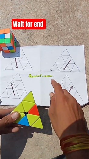 magic trick in the pyraminx cube solve #viralshort #puzzle #pyraminxcube #trianglecube