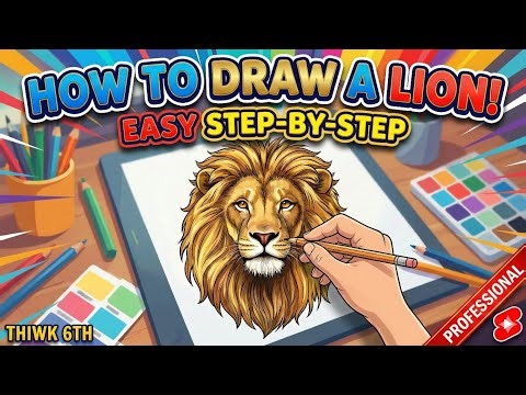 HOW TO DRAW A LION LIKE A PRO !! EASY STEP BY STEP TUTORIAL FOR BEGINNERS