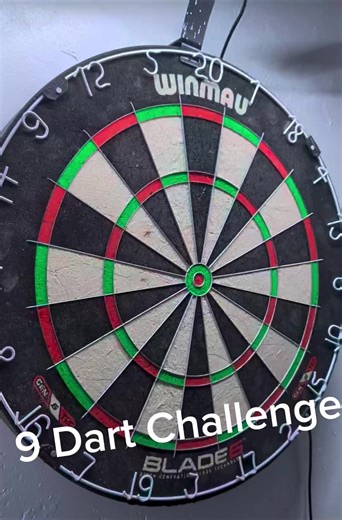 9 Dart Challenge (day 1) #darts #180 #challenge #dartscommunity #darts🎯