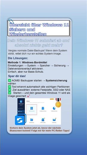 Windows 11 System sichern: Die beste Methode für ein Full-Backup ⚡#windows11 #pc #system #backup