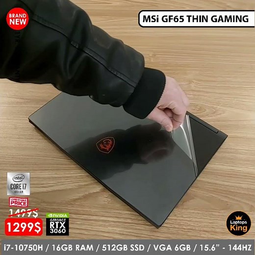 MSI GF65 THIN 10UE CORE i7-10750H RTX 3060 144HZ GAMING LAPTOP ASMR UNBOXING