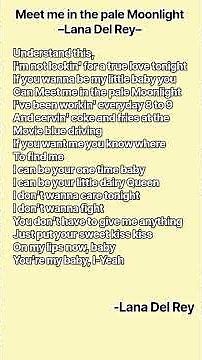 🎧✨//Meet me in the pale Moonlight - Lana Del Rey (Lyrics) [Unreleased] Credit: Pois0nedlife\\\\🎧✨