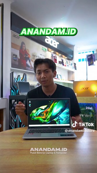 Laptop Ryzen 7 Cuma 8 Jutaan Gaiss Acer Aspire 3 Slim A314-42P-R7E5 . 🔹Processor : AMD Ryzen™ 7 5700U 8 Cores | 4.3 GHz 🔹Display : 14.0″ WUXGA 1920 x 1200, IPS Panel 🔹Memory : 16 GB LPDDR4X 🔹Storage : 512 GB SSD NVMe Gen3 🔹Graphics : AMD Radeon™ Graphics 🔹Keyboard : Chiclet Keyboard 🔹Ports : 2x USB 3.2 Gen 1; 1x USB Type-C; 1x HDMI® port 2.0 with HDCP support; 1x Audio Jack 🔹Webcam : HD 1280 x 720 🔹Free : Acer Carrying Bag 🔹OS : Windows 11 Home Office Home & Student 2021 🔹Garansi Resm