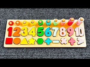 Find the Missing Numbers and Shapes with a Montessori Activity Puzzle | Preschool Toddler Learning