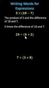 Writing Words for Math Expressions | 5th Grade Math (5.OA.A.2)