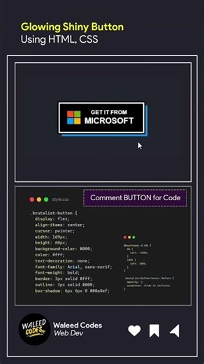 Shiny Glowing Microsoft Button Using HTML CSS #youtubeshorts #shorts