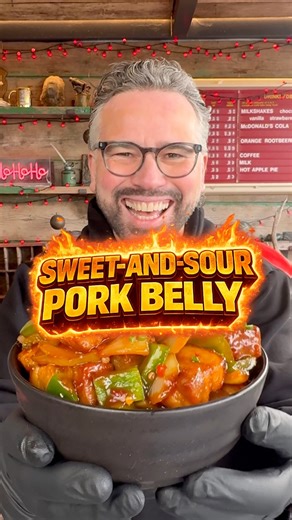 Here is a quick and easy inexpensive midweek meal the whole family will love. These poor belly bites are cooked in the air fryer until beautifully crisp and then dressed in this incredible sweet-and-sour sauce. As always, you can find the recipe and method pinned within the comment section of this video. What do you think of the new caption as well? Do you think this will help you locate my recipes easier? #fakeaway #chinesetakeout #porkbelly #airfryercooking #airfryerrecipes | Dean Edwards