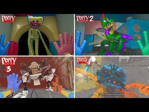 Poppy Playtime Full Series Gameplay (1–4) – Scariest Jumps & Lore Secrets