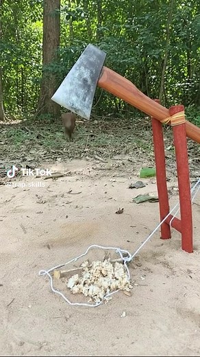 Build a Smart Wild Pig Trap with Axe and Wood