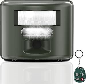 Ultrasonic Bird Repeller,Adjustable Silent Bird Repellent with Motion Sensor,Flashing Light,and Safety Alarm,Repels Bird Pigeons,woodpeckers and Other Large Animals,Suitable for Birds and Animals.