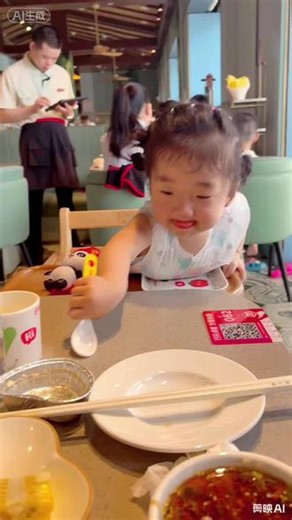 吃个饭，造的啊，最后服务员小哥说下滑可以下了，我们感觉人家在委婉得逐客😂😂#陪伴亲子时光每天都要甜甜的 #亲子时光小吃货 #陪娃时光拍照记录 #陪娃搞怪日常 #亲子度假