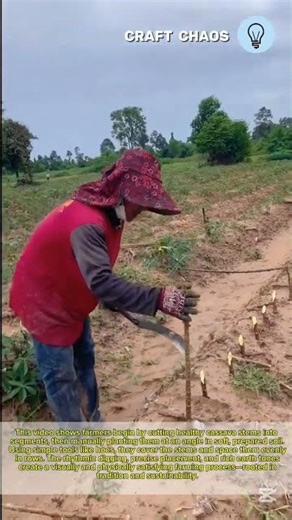 Manual cassava planting and farming techniques satisfying